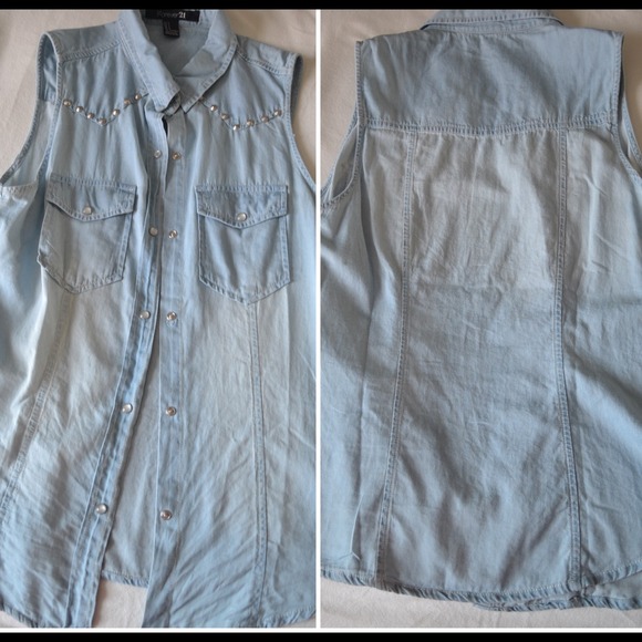 Blue Denim Vest from Forever 21