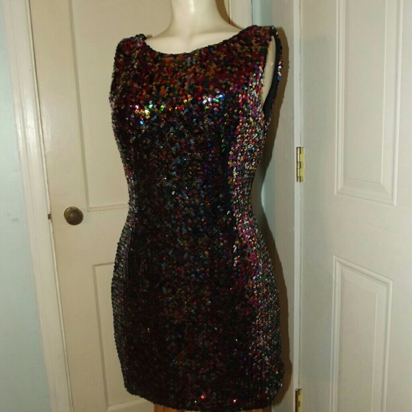 Tailormade multi colored sequin dress - Picture 2 of 4