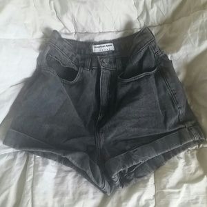 American Apparel High Waisted Stone Wash Shorts