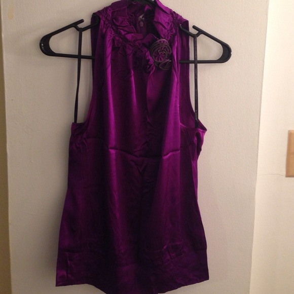 Royal purple silk top from BEBE , sleeveless