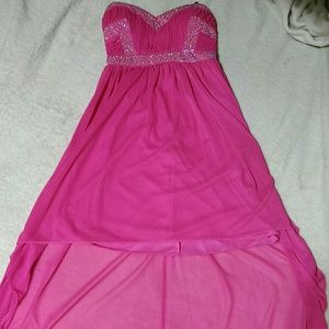 Beaded hot pink party dress