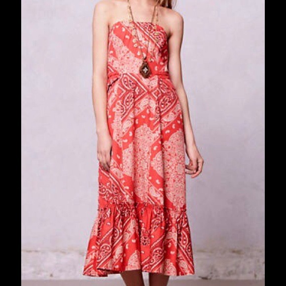 NWT Size 2 & 4 Anthropologie Red Convertible Dress