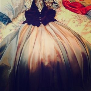 Formal Princess Dress Maroon Velvet