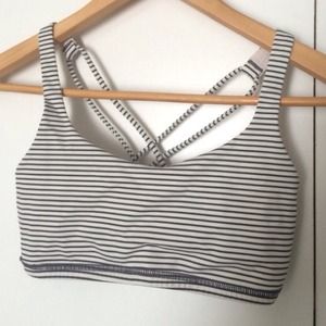 Lululemon Athletica Black Striped Sports Bra
