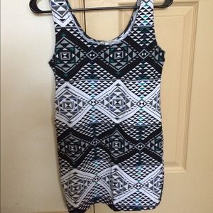 Blue bodycon  tribal dress