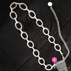 Silver/rhinestone chain belt NEVER WORN