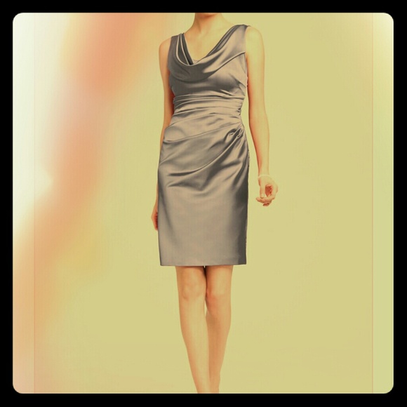 Wine colored, Cowel Neck Bridesmaid Dress