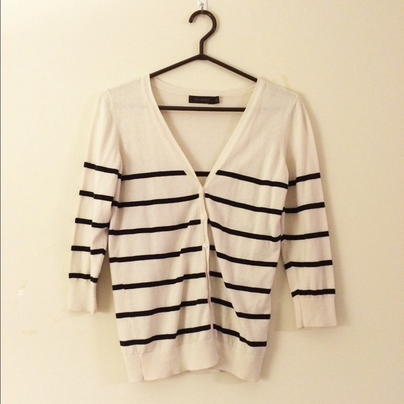 The Limited white and black cardigan
