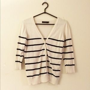 The Limited white and black cardigan