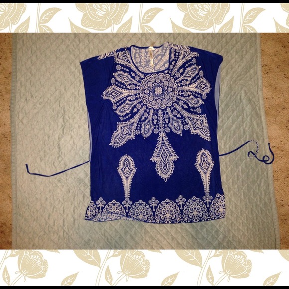 NWOT Blue Mandela Design Tunic Dress