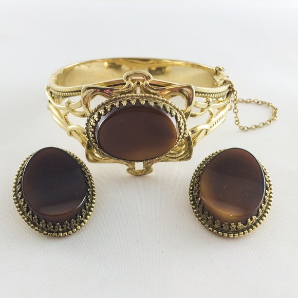 Vintage Jewelry - Vintage Whiting and Davis Bracelet & Earring Set