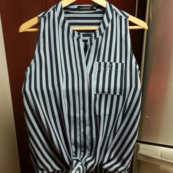 Navy blue strip top