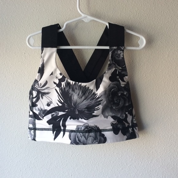 Lululemon all sport bra black/white floral