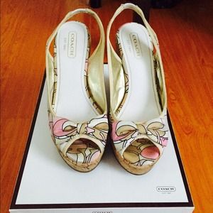 Coach summer peep-toe wedges