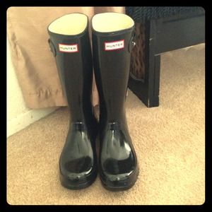 HUNTER KIDS ORIGINAL BLACK GLOSS RAIN BOOTS