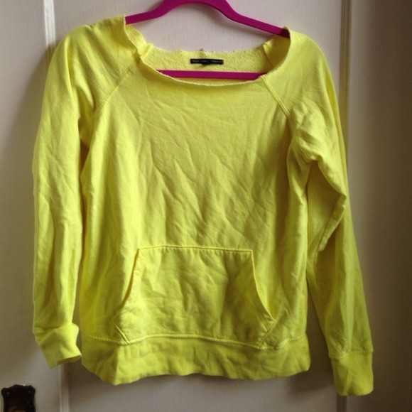 Neon yellow off shoulder sweatshirt