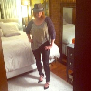 Shimmer/metallic multi tone knit with heart detail