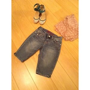 Denim knee length Bermuda shorts