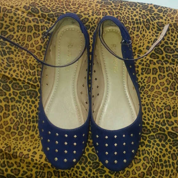 Cobalt Blue ankle strap flats