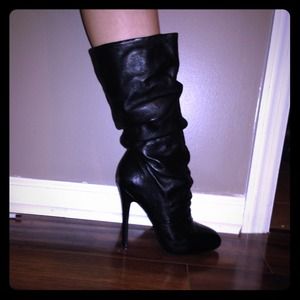 ALDO Black Slouch Mid Calf Boots