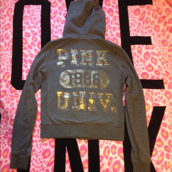 VS Pink Bling Zip Up Hoodie