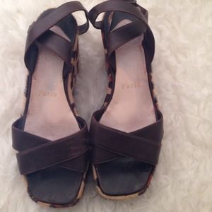 Women's  Christian louboutin wedges size 7