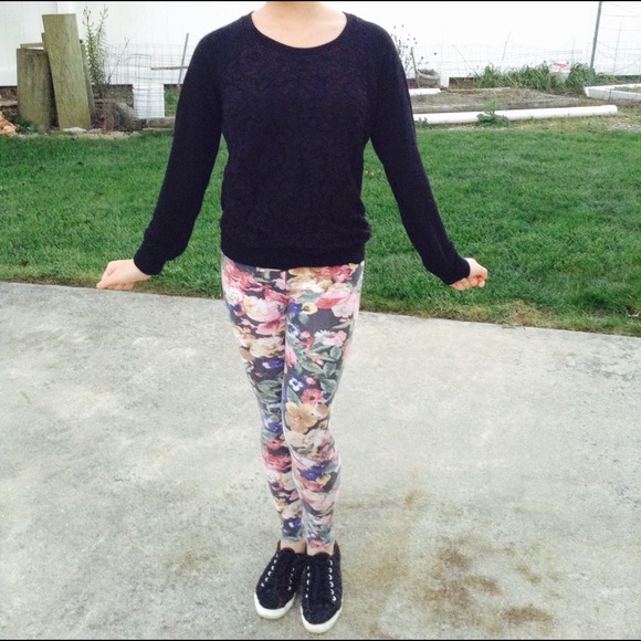 Black lace pullover