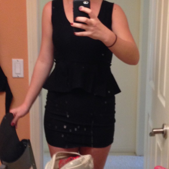 Little Black Peplum Dress - Picture 2 of 4