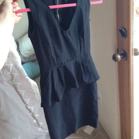 Little Black Peplum Dress - Picture 3 of 4
