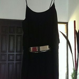Black Jumpsuit with Gold Belt