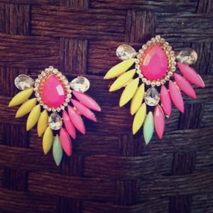Colorful statement earrings