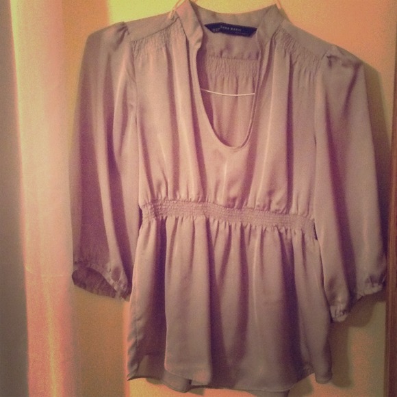 Light gray silk shirt from Zara