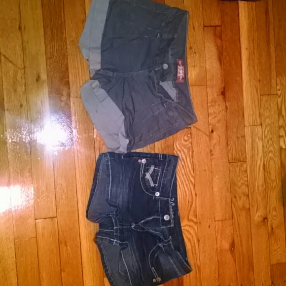 Gray and blue shorts