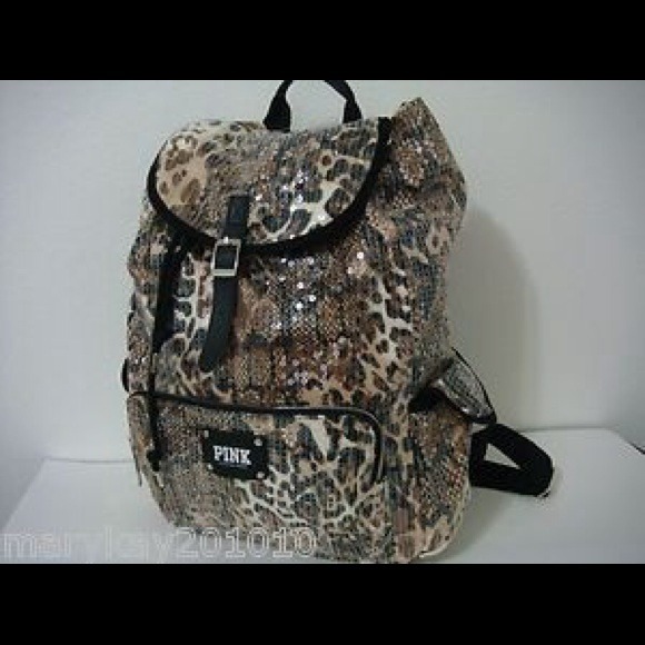 Victoria's Secret leopard print backpack