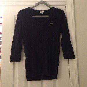 Lacoste 3/4 sleeve navy sweater