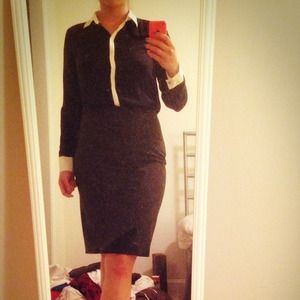 Dark Blue Button-Up Blouse