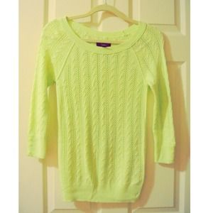 American Eagle Outfitter neon green winter sweater