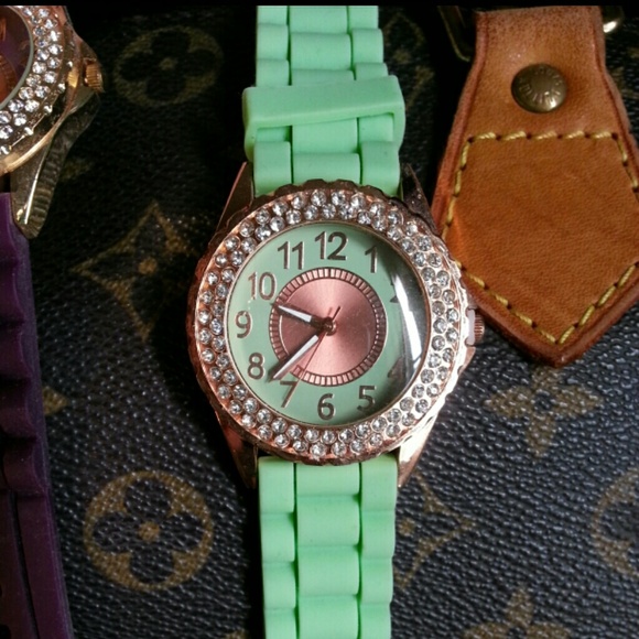 $9pypl: NEW-Mint w/ROSEGOLD outline wrist watch