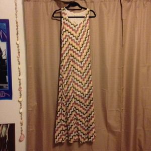 Chevron crochet maxi dress