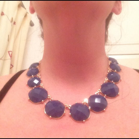 Navy statement necklace