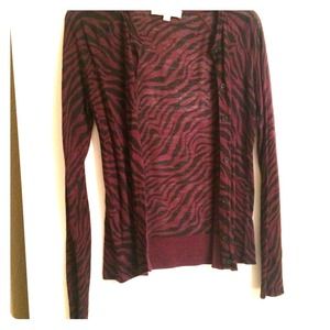Burgundy leopard print cardigan (Loft brand)