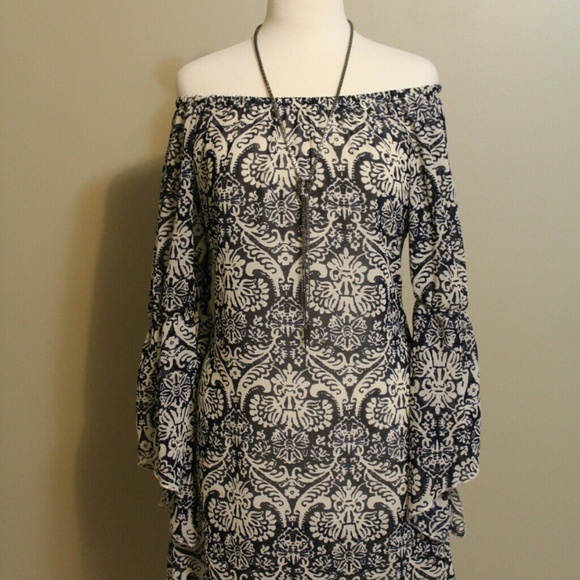 NWOT Blue and white hobo dress