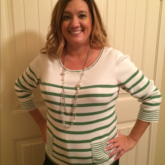 White and Green Top