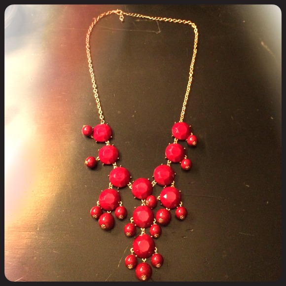Large Burgundy classic bubble necklace.