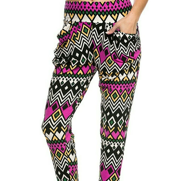 2 Pairs Multi-Colors Harem pants with Pockets