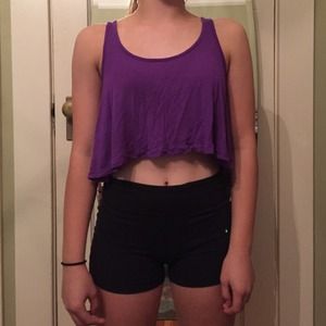 Purple loose crop top