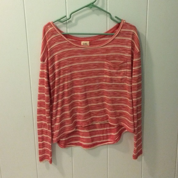 Red pink stripe sweater