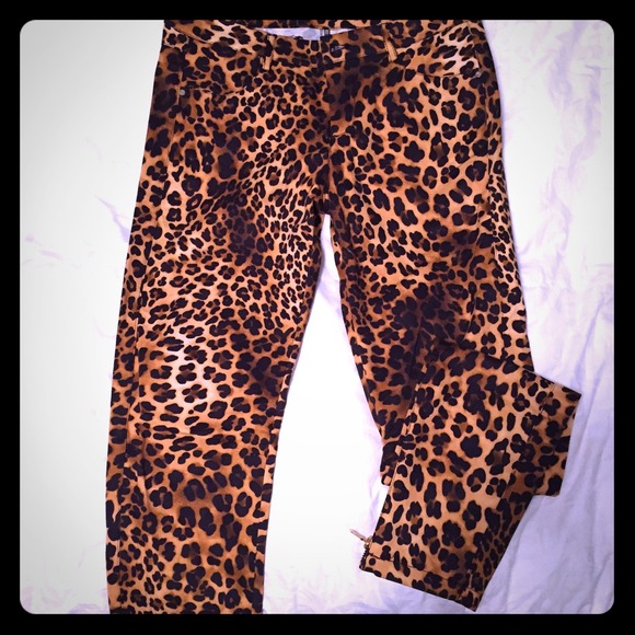 red leopard print trousers zara