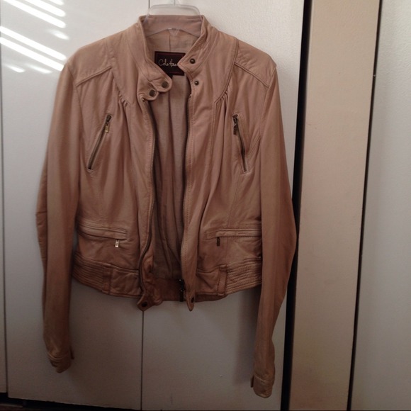 Cole Haan Jackets & Blazers - Cole Haan Tan Lamb Leather jacket size small