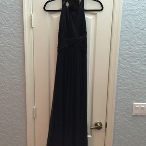 Long black halter dress